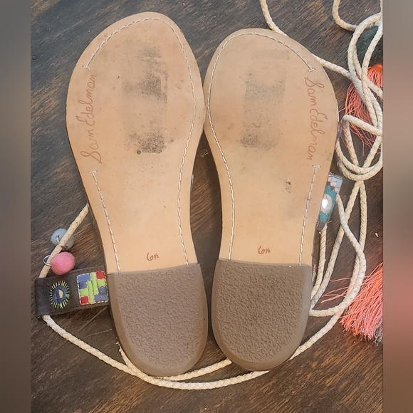 Sam Edelman Gretchen Gladiators 6.5 anthropologie embroidered tassel sandals - Picture 9 of 9